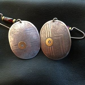 Vintage One-of-a-Kind Sterling Silver Earrings with Garnet Gemstone